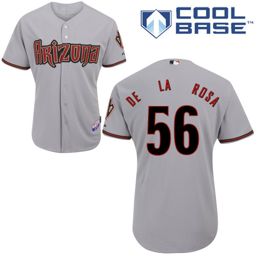 Eury De La Rosa #56 MLB Jersey-Arizona Diamondbacks Men's Authentic Road Gray Cool Base Baseball Jersey